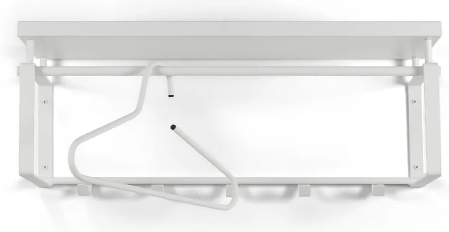 Cuier de perete alb cu raft din metal 70 cm Rex – Spinder Design