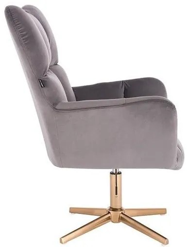 HR650CROSS Grafit Catifea Scaun cu Bază Aurie