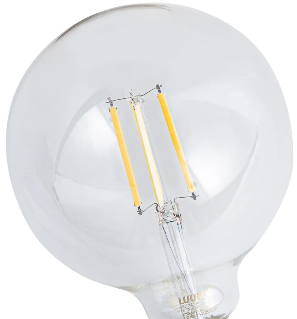 Set 5 becuri Becuri LED inteligente E27 reglabile G125 transparente 7W 806lm 2700-6500K