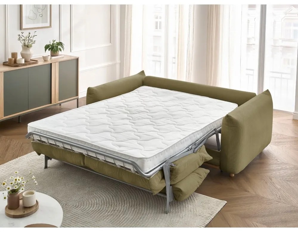 Canapea verde extensibilă 234 cm Ernest – Bobochic Paris