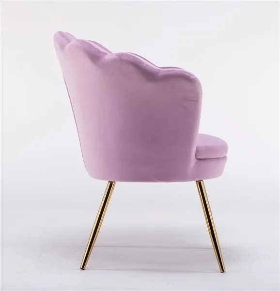 Fotoliu FREY Heather din Catifea cu Picioare Aurii