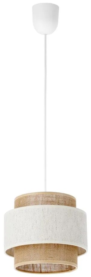 Lustră cu cablu BOHO 1xE27/60W/230V, Ø 20 cm, crem/jută