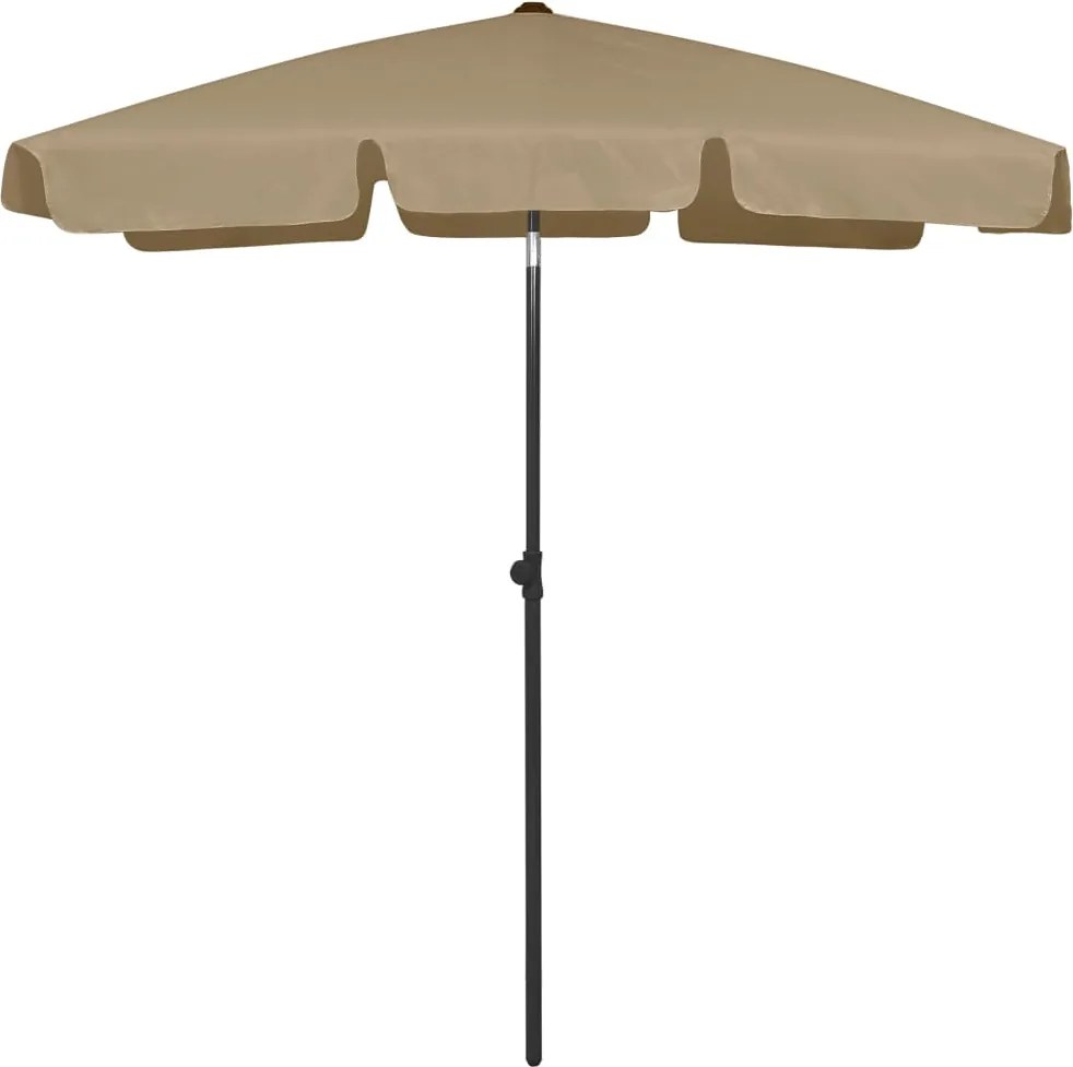 vidaXL Umbrelă de soare de plajă, taupe, 180x120 cm