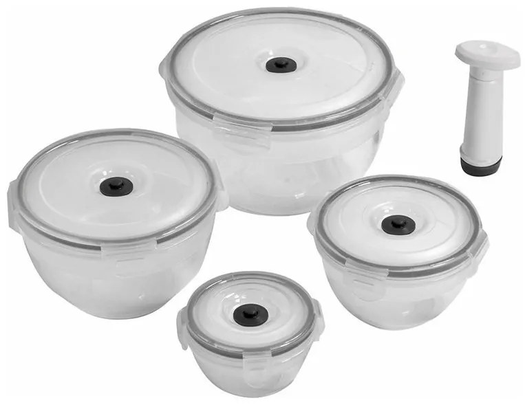 Set recipiente pentru alimente Compactor Fresh - 4 părți, transparent