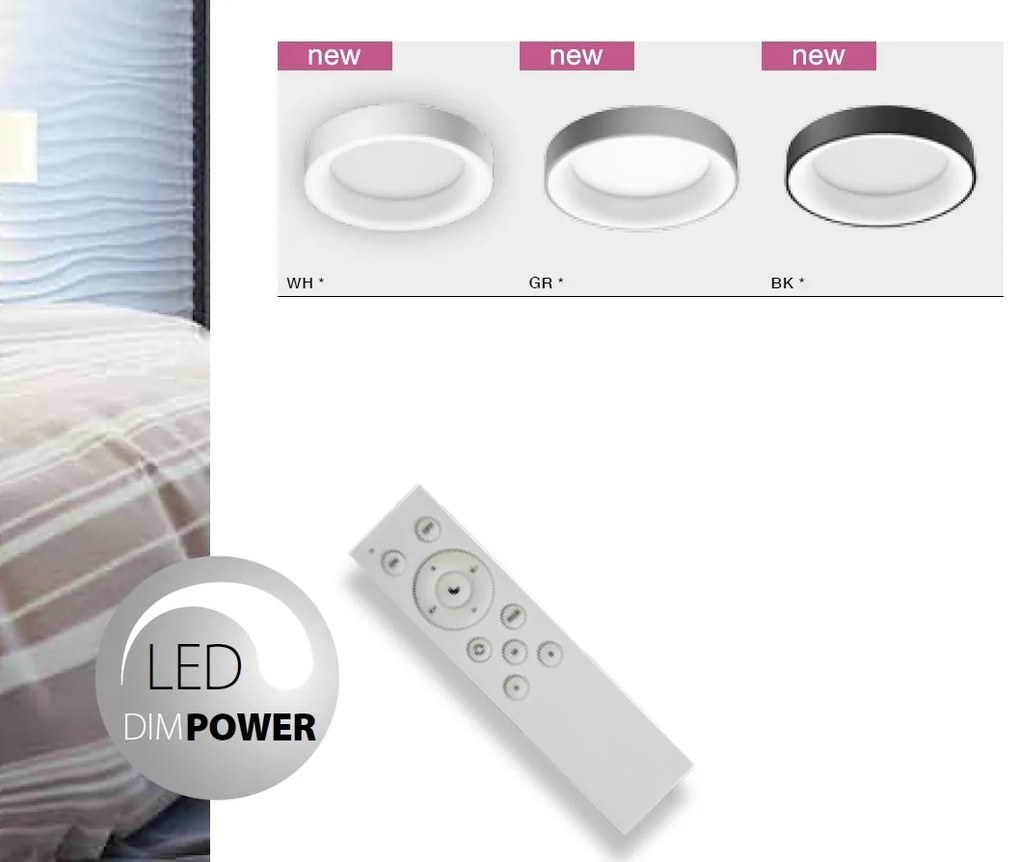 Plafoniera LED dimabila cu telecomanda SOVANA TOP 55 neagra