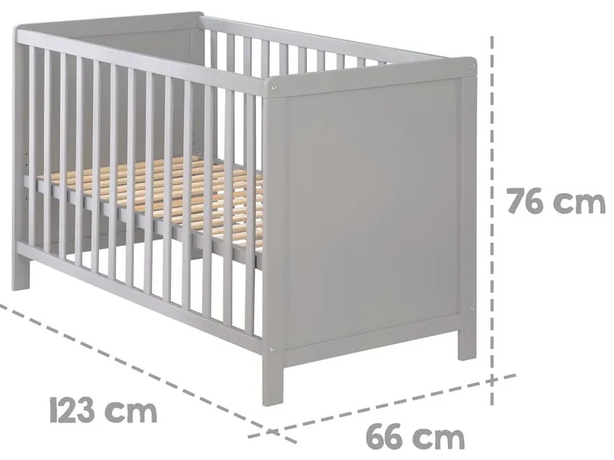 Pătuț gri/taupe 60x120 cm Hamburg – Roba