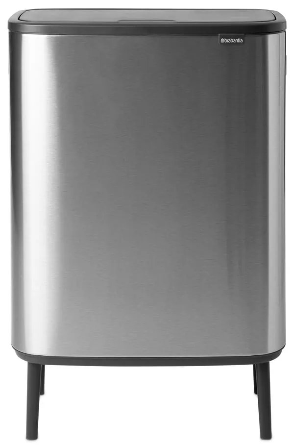 Coș de gunoi argintiu mat de reciclat/cu senzori de atingere din oțel 60 l Bo Touch Bin Hi – Brabantia