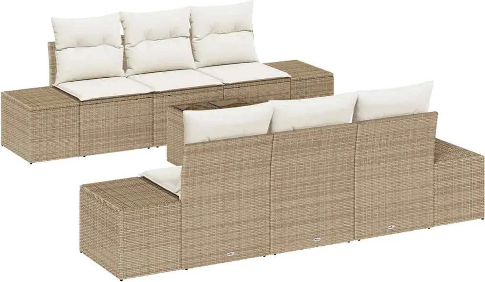 vidaXL Set de canapele pentru grădină 8 pcs Bej și crem poliratan