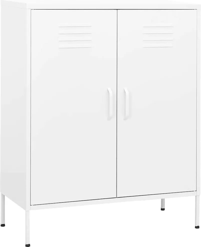 vidaXL Dulap de depozitare, alb, 80x35x101,5 cm, oțel