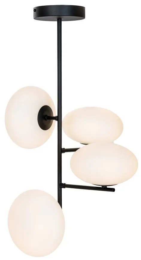 Lustra Moderna, 4 Surse de Lumina, G9, Negru, Omi