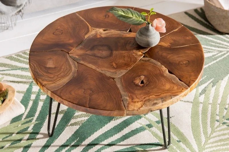 Masuta design industrial Mosaik 70cm Teak