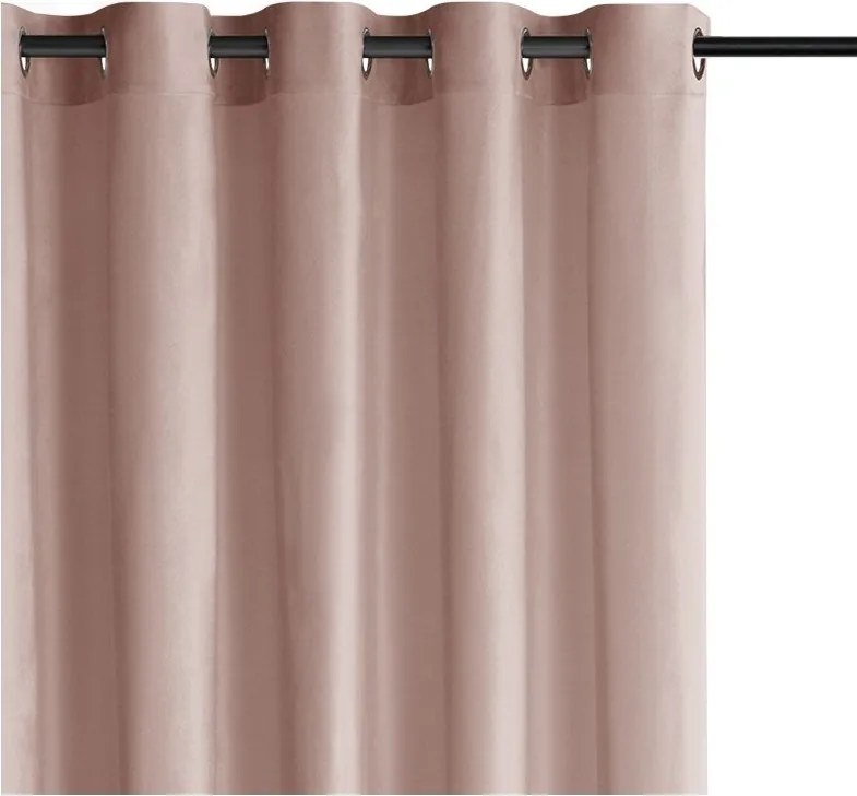 Draperie roz-deschis dimout (semi-opacă) din catifea 200x270 cm Velto – Filumi