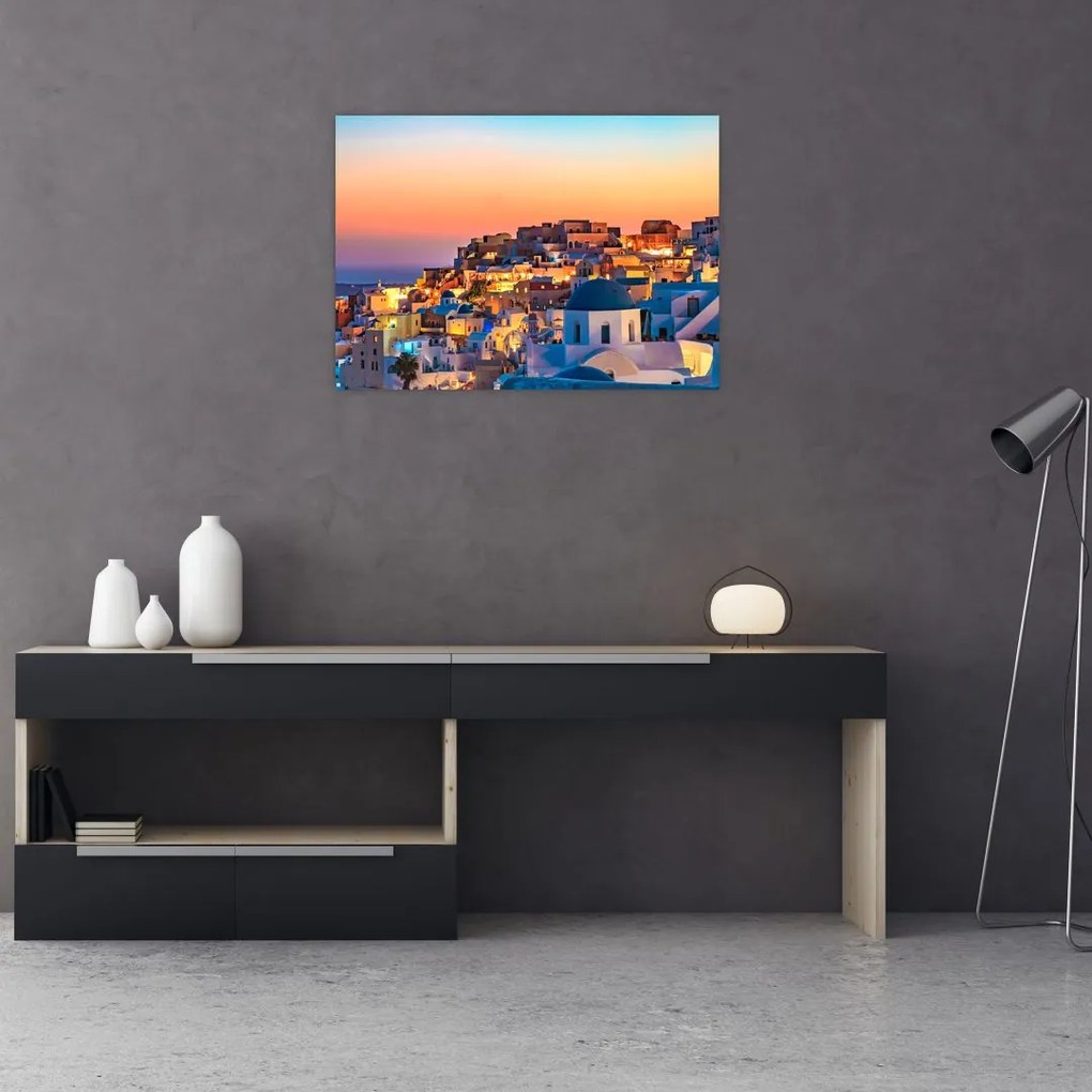 Tablou - Santorini în amurg (70x50 cm), în 40 de alte dimensiuni noi