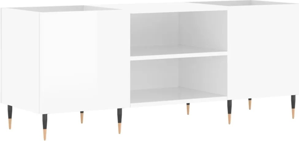 vidaXL Dulapuri pentru discuri alb lucios 121x38x48 cm, lemn prelucrat