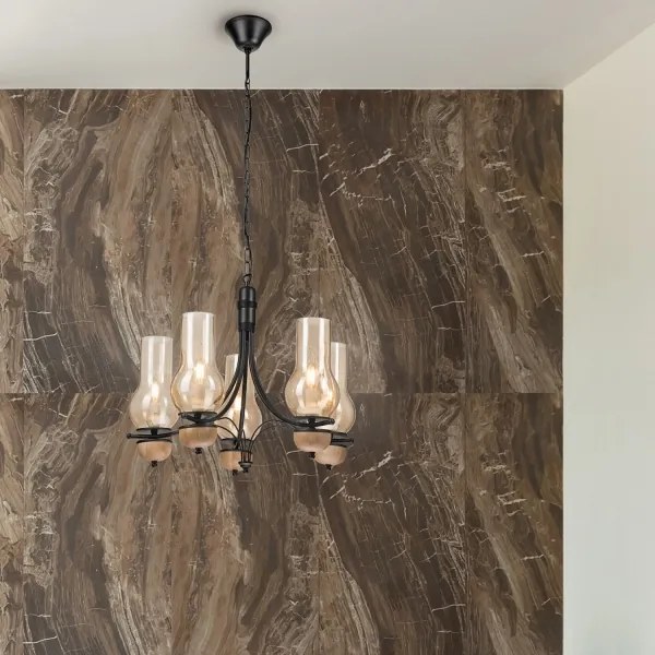 Lustră pe lanț Brilagi COTTAGE 5xE14/40W/230V fag/maro