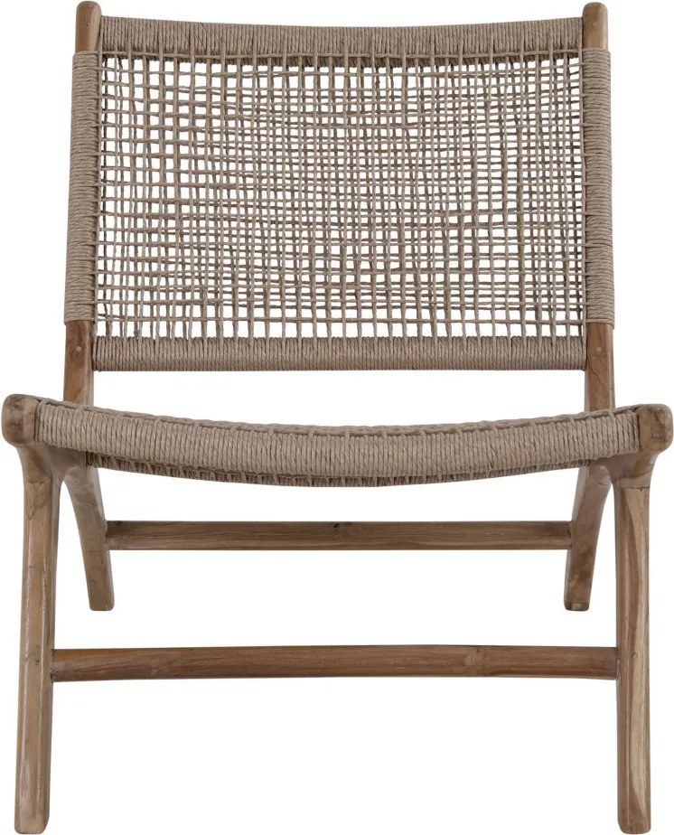 Fotoliu Derby din polyrattan cu picioare din tec natural