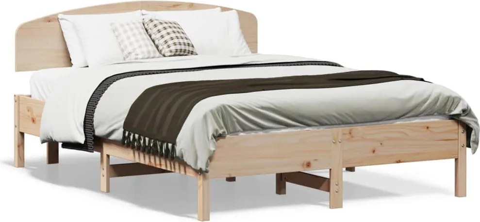vidaXL Cadru de pat fără saltea, 140x190 cm, lemn masiv de pin
