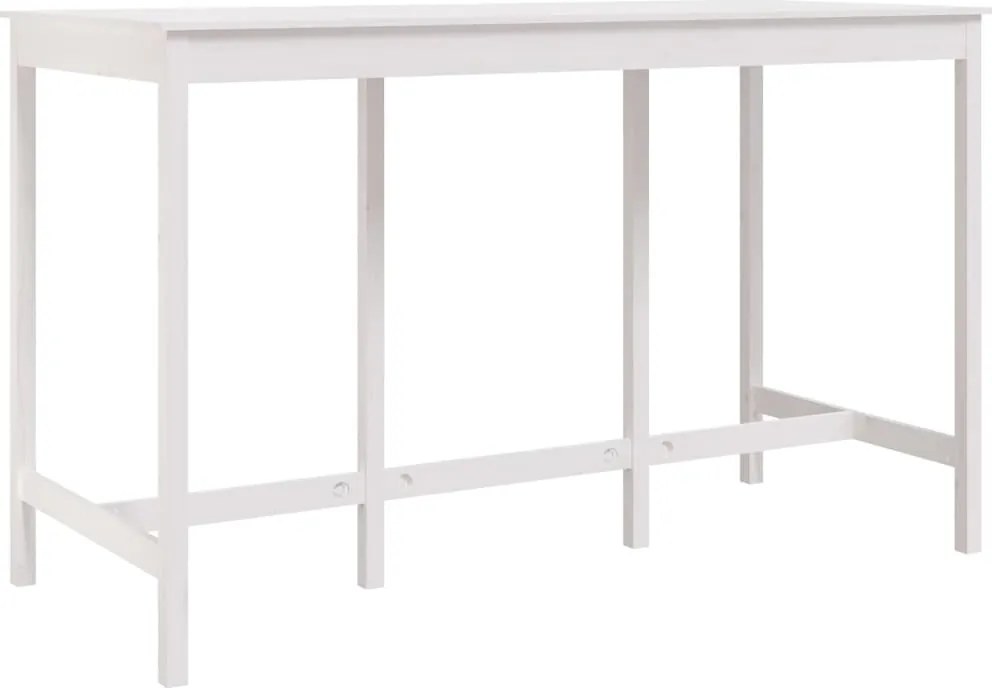 vidaXL Masă de bar, alb, 180x80x110 cm, lemn masiv de pin