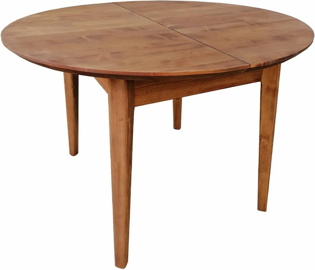 Masă lemn masiv Dining Rotundă Extensibilă Timeless 110/150x76 cm Whisky