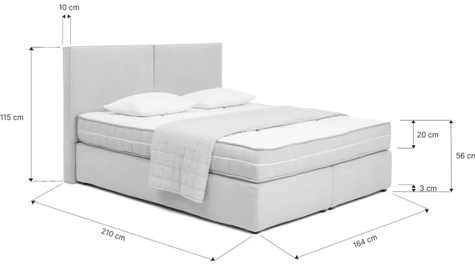 Pat boxspring taupe 160x200 cm Olia Bold – Bonami Selection