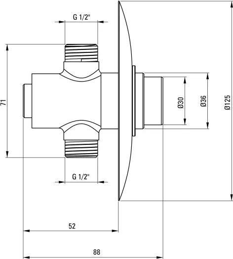 Press Baterie pentru duș, închidere automată, îngropat Finisaj: Crom BBH_048L