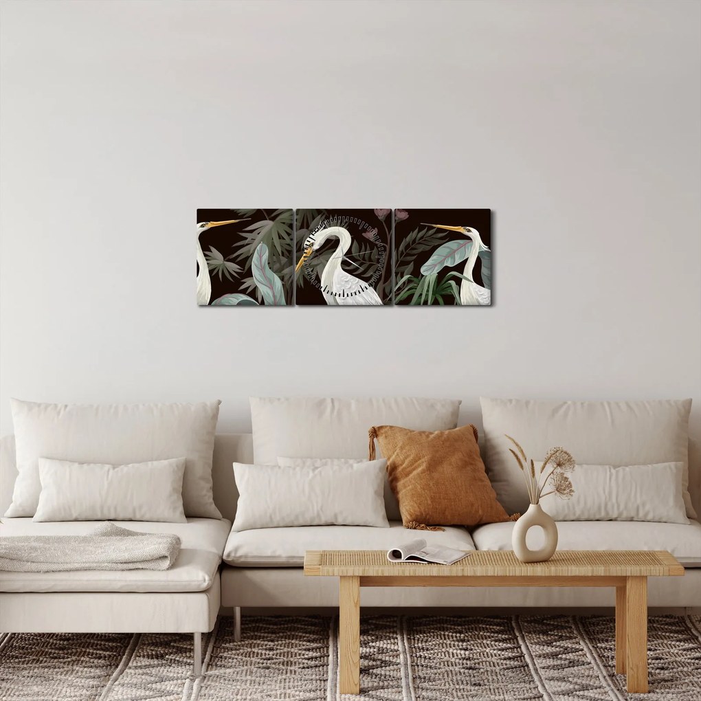 Tablou - Păsări (cu ceas) (90x30 cm)