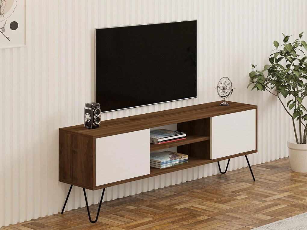Masă TV/Dulap Donoko (Nuc + alb) . 1095133