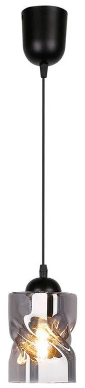 Lustră neagră cu abajur din sticlă ø 10 cm Felis – Candellux Lighting