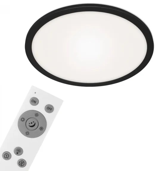 Plafonieră LED dimabilă Briloner 7168-015 PIATTO LED/22W/230V negru + telecomandă