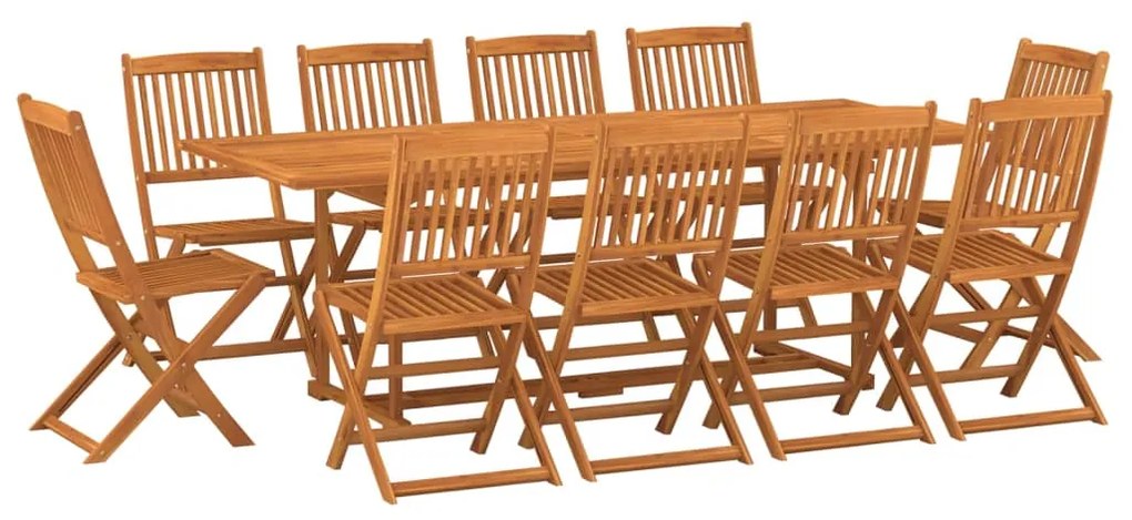 3086987 vidaXL Set mobilier de grădină 11 piese 220x90x75cm, lemn masiv acacia