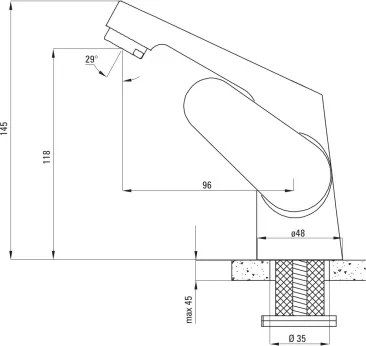 Deante - Lavoar suspendat JASMIN 45,7 x 36,4 cm + baterie pentru lavoar LEMON