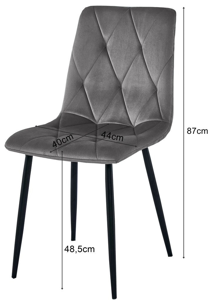Scaun de dining LIBRA gri deschis cu picioare negre