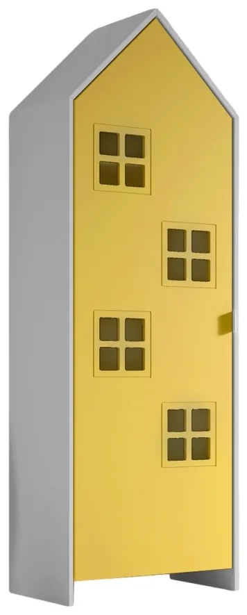 Dulap pentru Copii Căsuță, Galben, (MDF) – CASAMI – Vipack