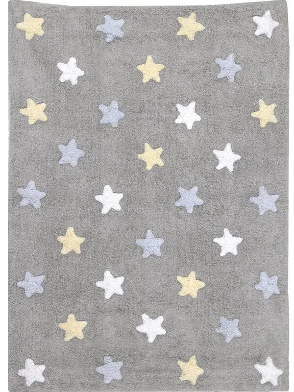 Covor Tricolor Star, gri/albastru/galben, 120 x 160 cm