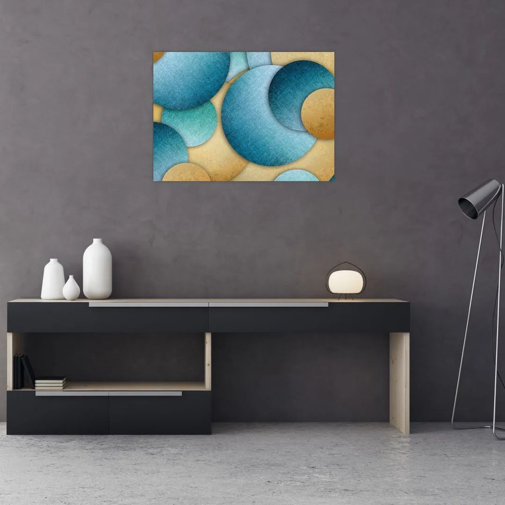 Tablou cu abstracție cercuri (70x50 cm)