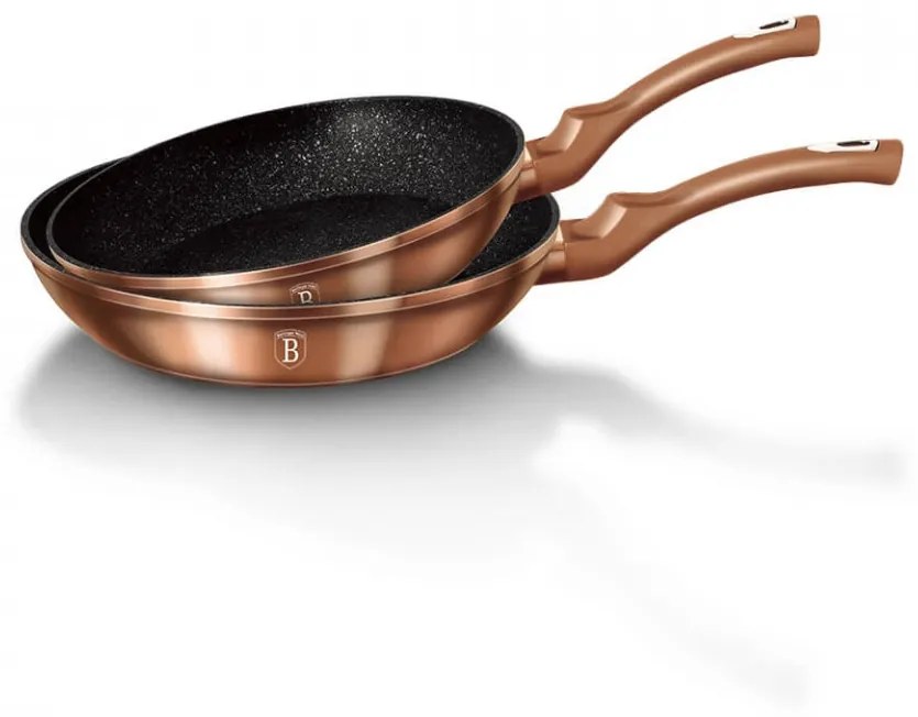 Set 2 tigai marmorate (3 straturi) Rose Gold (Cupru) Metalic Line Berlinger Haus BH 1611N