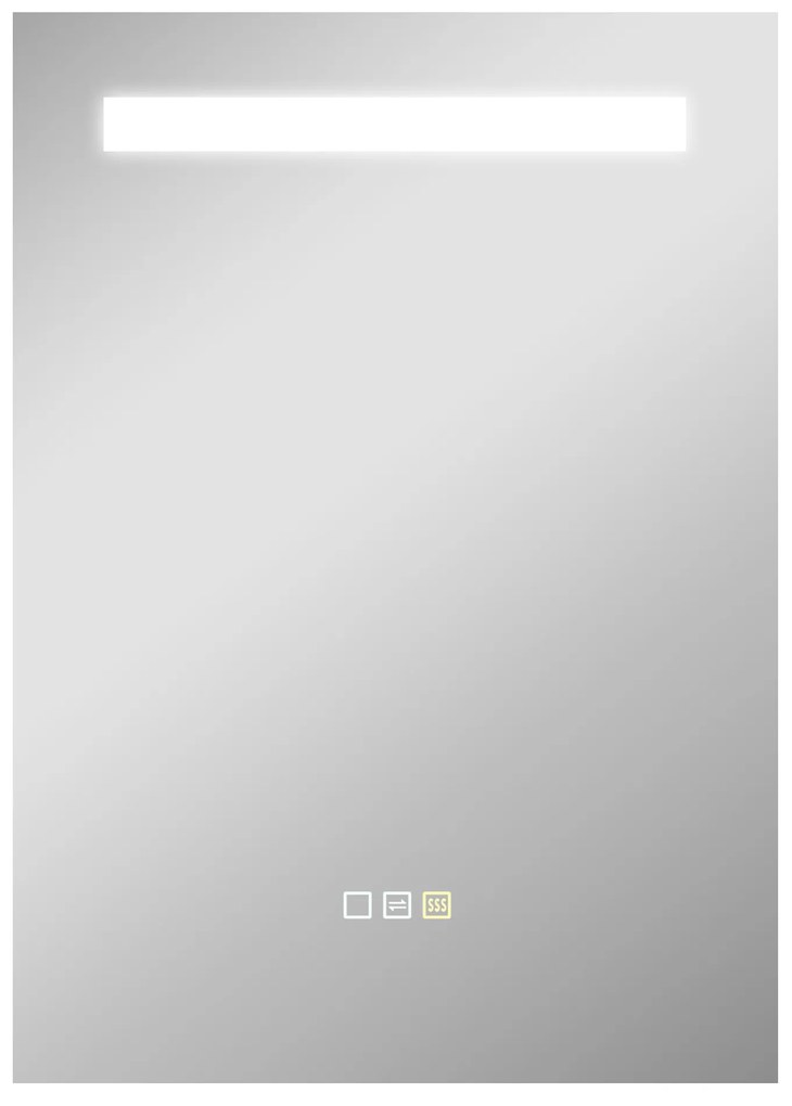 HOMCOM Oglindă de baie cu lumină LED 70x50 cm cu 3 culori de lumină, funcție anti-aburire, funcție memorie, IP44 | Aosom Romania