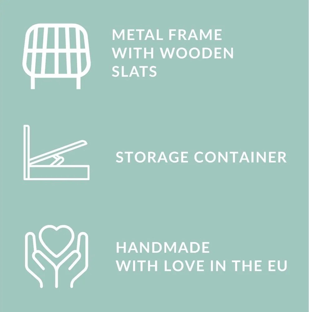 Pat matrimonial bej tapițat cu spațiu de depozitare cu somieră 180x200 cm Maumere – Maison de Rêve