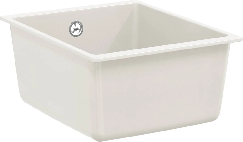 vidaXL Chiuvetă Alb 370 x 460 mm 80% Quartz și 20% Rășină