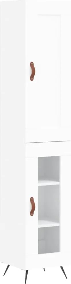 vidaXL Dulap înalt, alb, 34,5x34x180 cm, lemn prelucrat