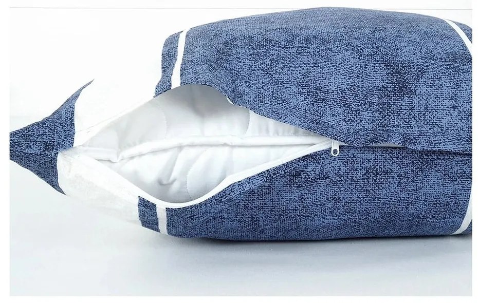 Lenjerie de pat albastră din țesătură crep pentru pat de o persoană 140x200 cm Blue Line – B.E.S.