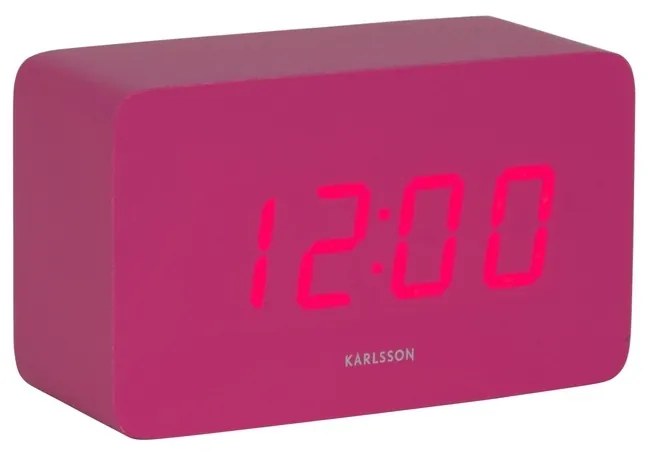 Karlsson 5983BP ceas LED de design cu alarmă roz,10 cm