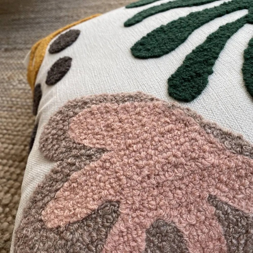 Față de pernă cu broderie Inu Joynodes Lotus, 43 x 43 cm