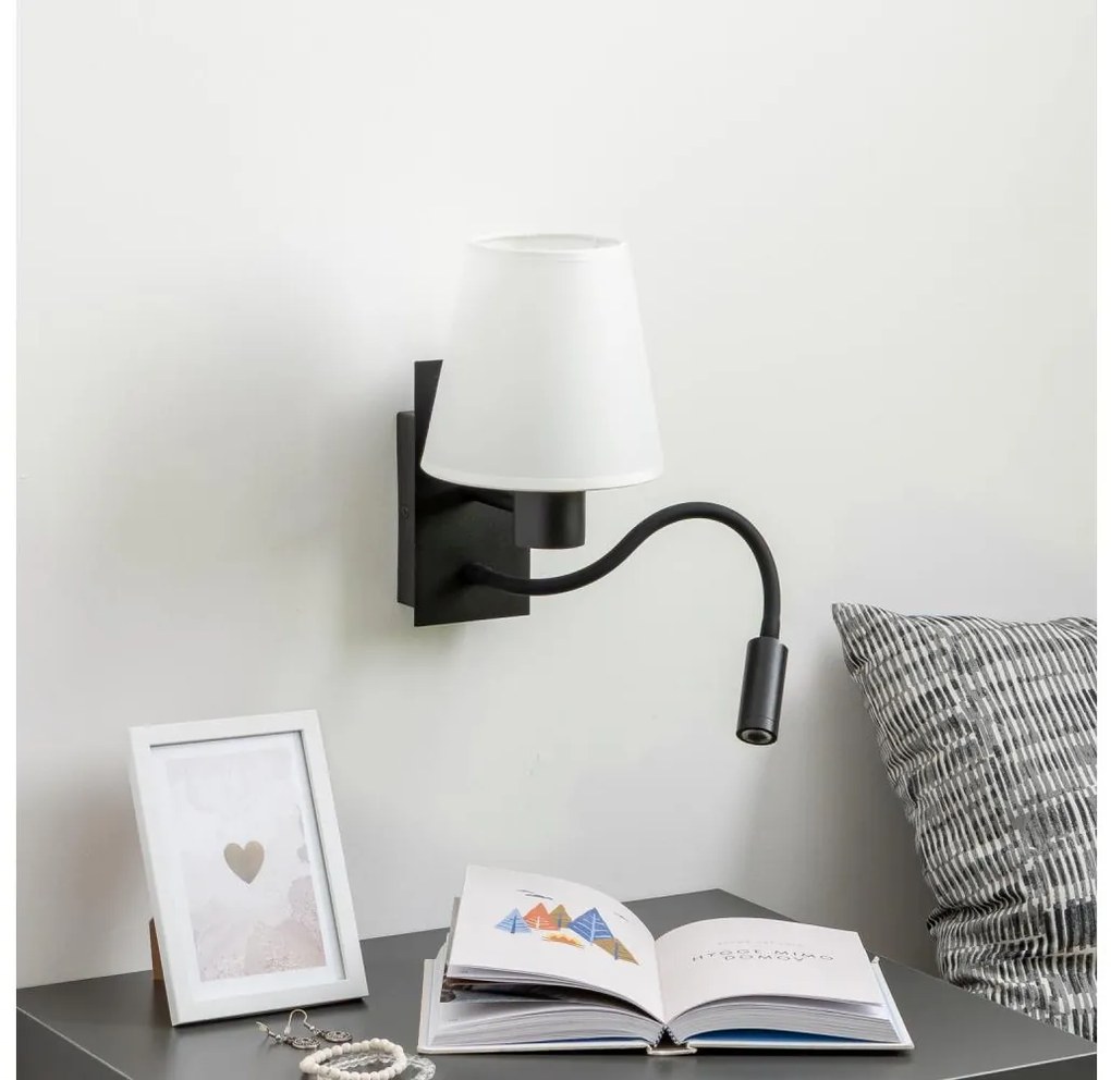 Lampă LED de perete Brilagi NUBILA 1xE27/25W/230V + LED/3W negru/alb