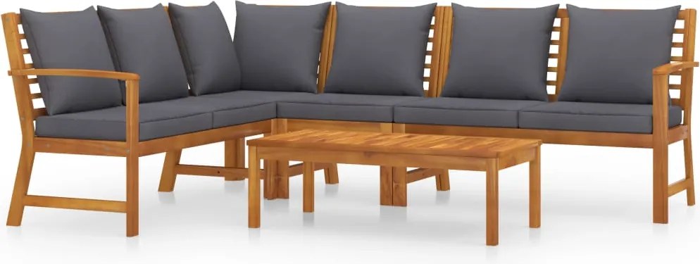 vidaXL Set mobilier de grădină cu perne, 5 piese, lemn masiv acacia