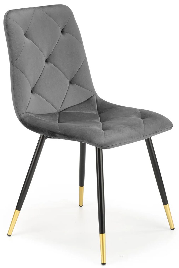 Scaun de sufragerie Kallan (gri închis + negru + auriu). 1039675