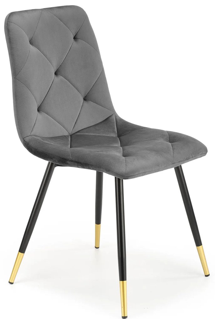 Scaun de sufragerie Kallan (gri închis + negru + auriu). Promo -6%. 1039675
