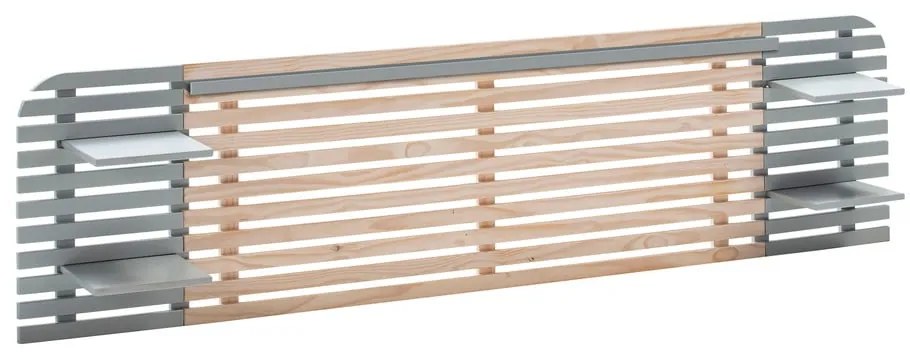 Tăblie de pat gri deschis/în culoare naturală din lemn masiv de pin 240x62 cm Dimas – Marckeric
