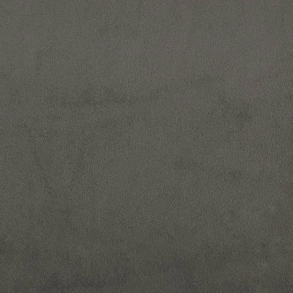 Cadru de pat cu tablie, gri inchis, 80x200 cm, catifea Morke gra, 80 x 200 cm, Nasturi de tapiterie