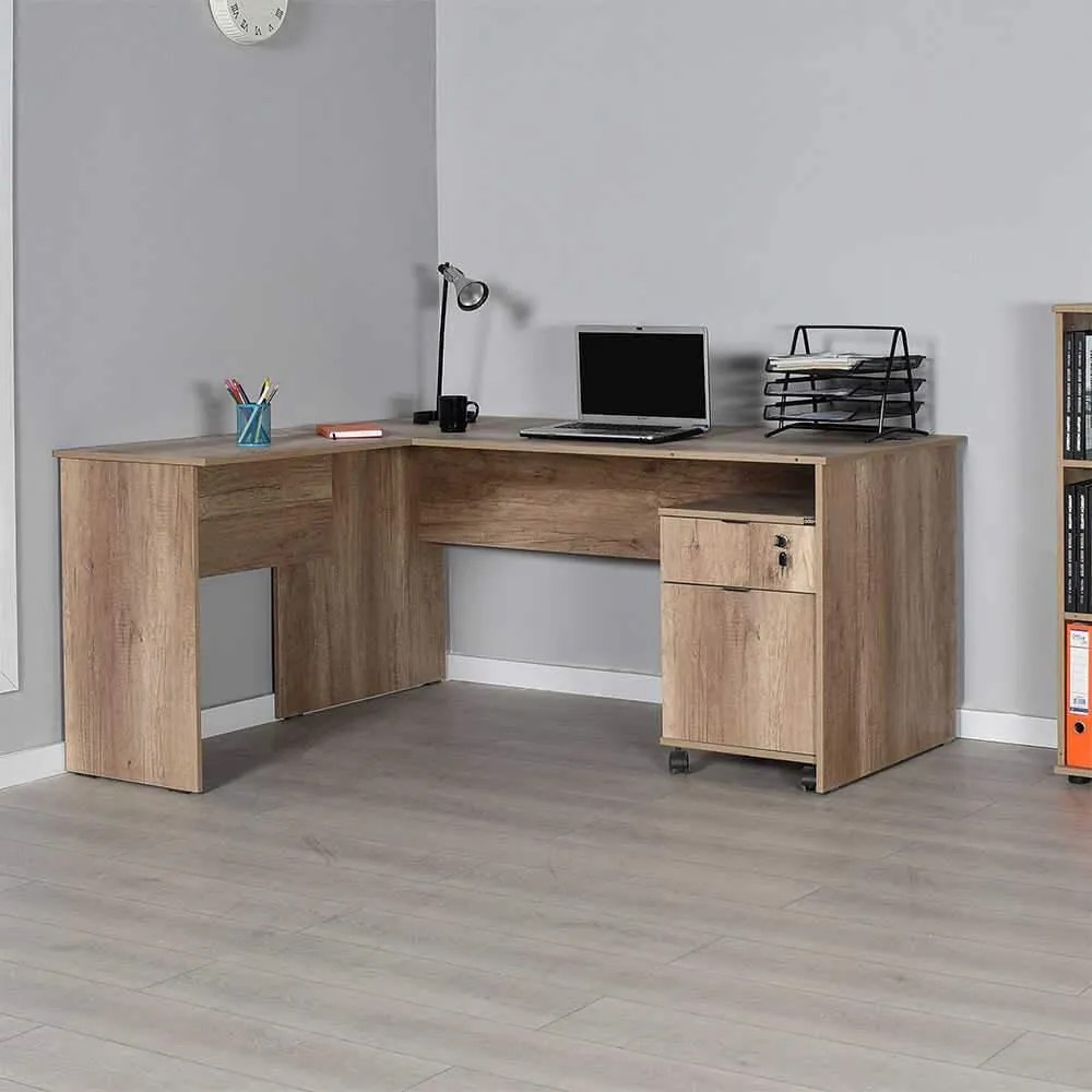 Birou Adore L Rio Office, Interschimbabil, Masa de colt, 160 x 75 x 144 cm